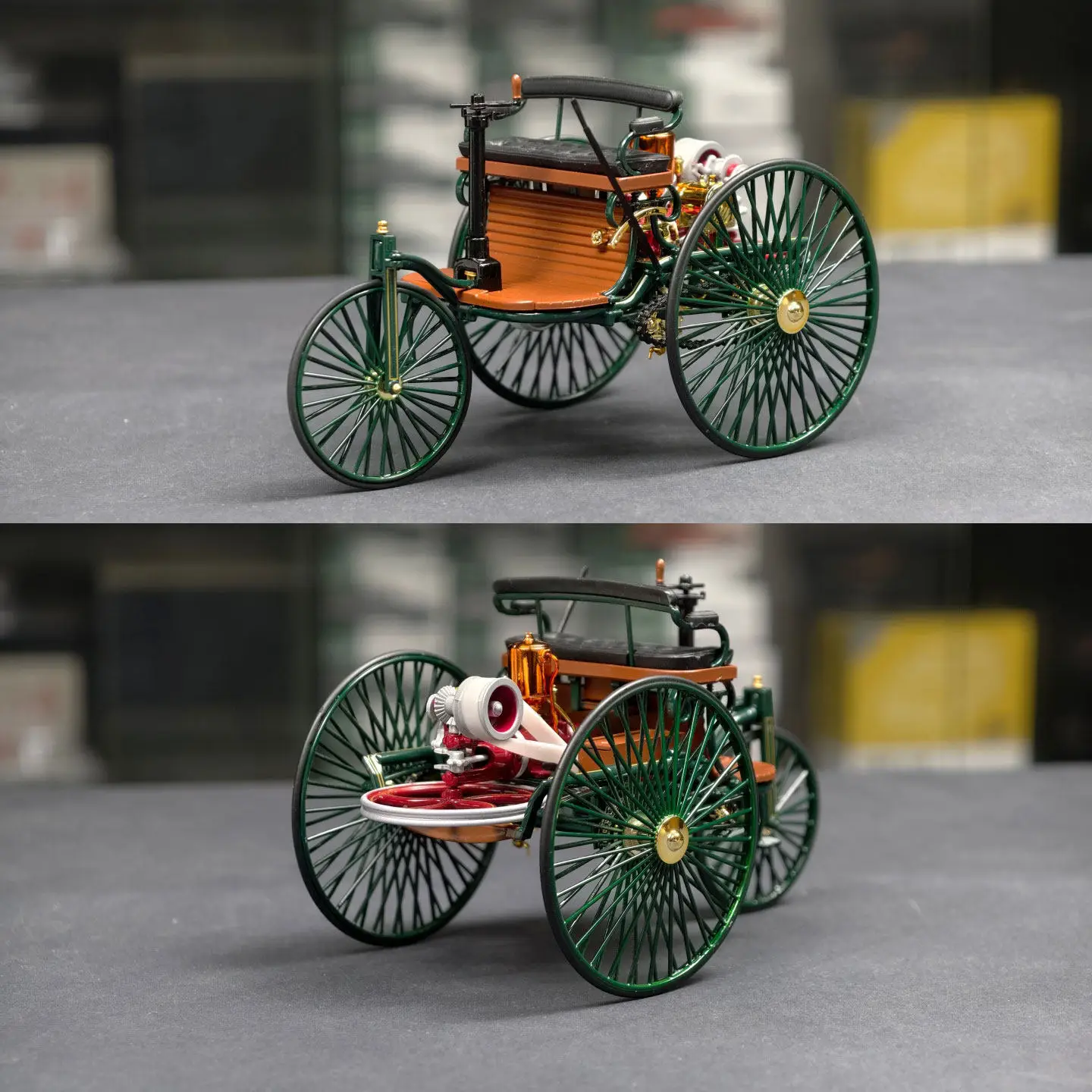 Фото Металлическая модель винтажного автомобиля Mercedes-Benz 1886 года, масштаб 1:18, NOREV №1