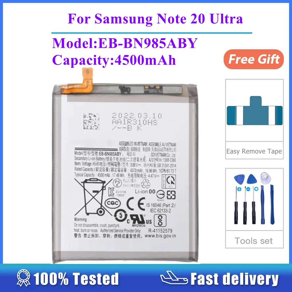

For Samsung Galaxy Note 20 Ultra EB-BN985ABY 4500mAh Mobile Battery Spare Part Replacement