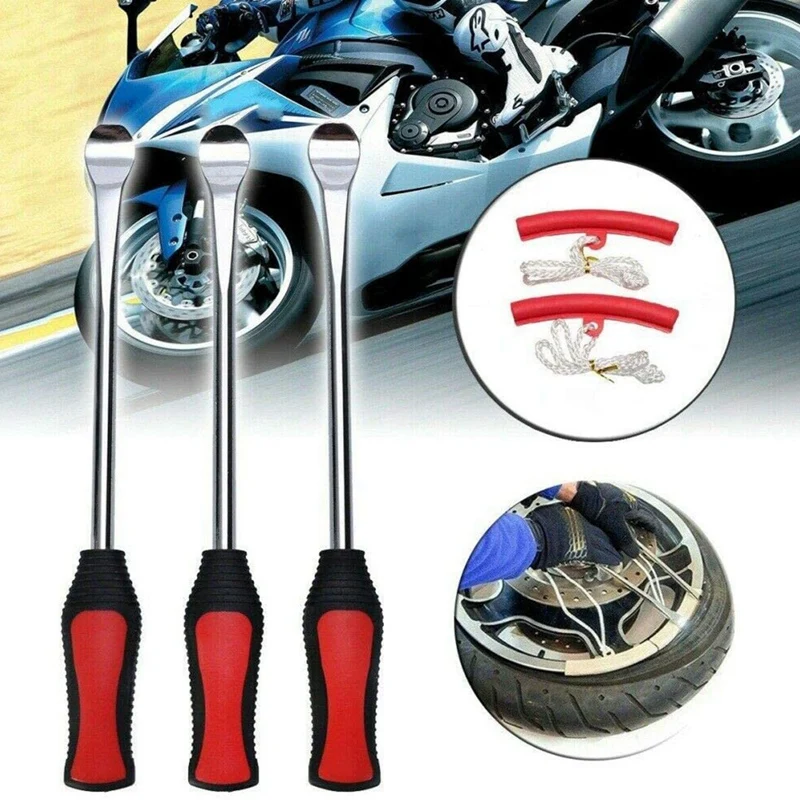 

5PCS Motorcycle Tire Repair Tool Scoop Tire Lever Tool Spoon with Protective Cover Tire Replacement Tool
