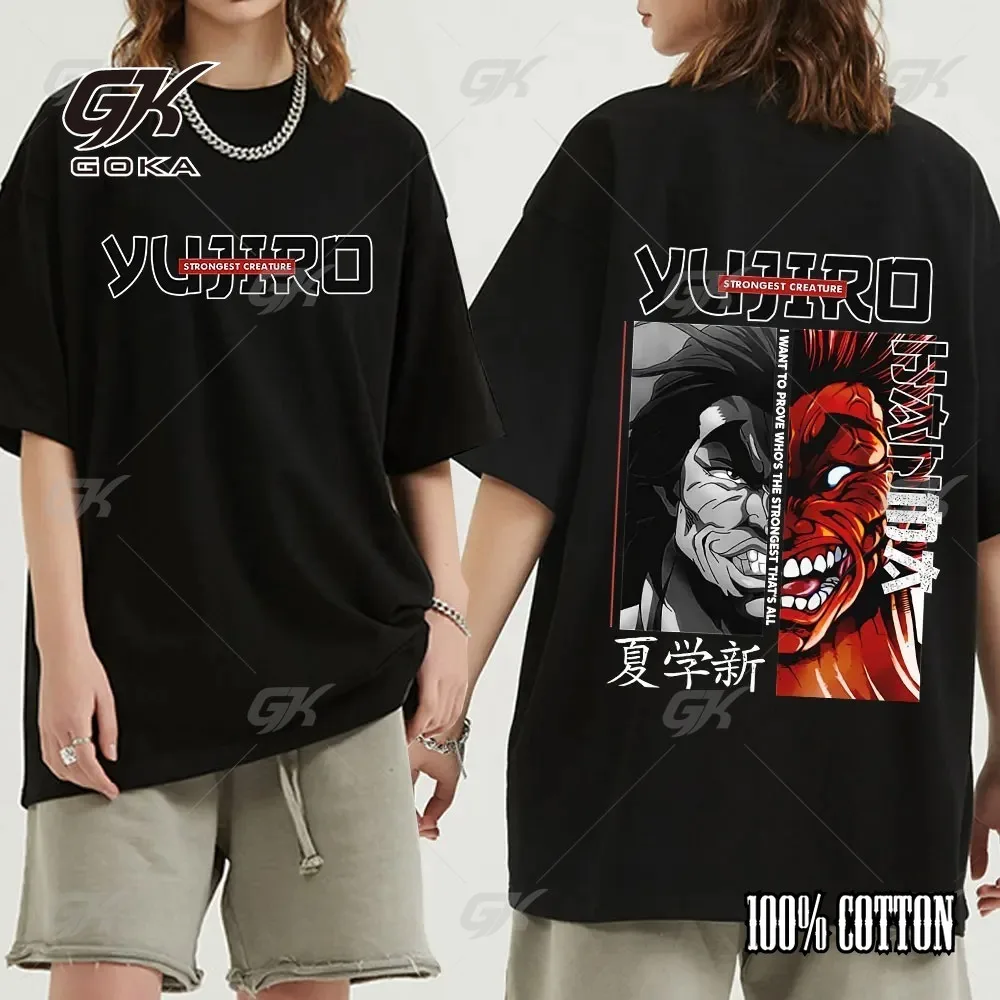 Летние мужские футболки с принтом японского аниме Baki Hanma The Grappler повседневная