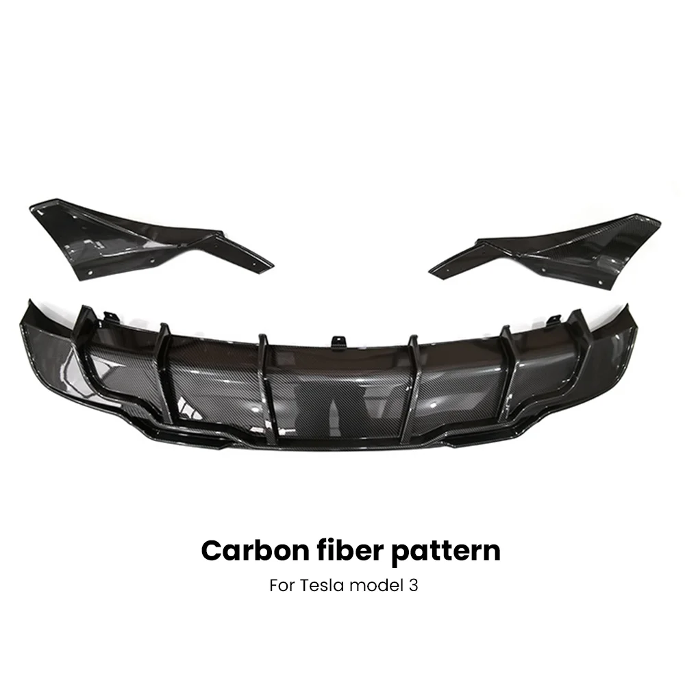 

Спортивные обвесы FADT для Tesla Model 3 2017-2023, задний диффузор, передний бампер, спойлер, глянцевый карбоновый черный, аксессуары Tesla