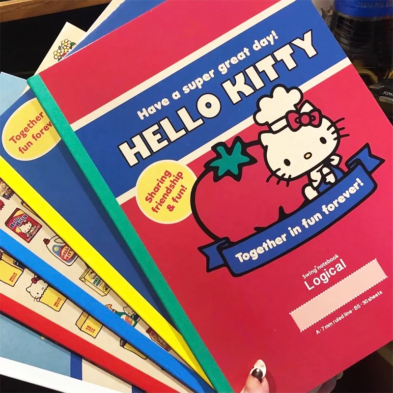

Блокнот Hello Kittys Sanrio B5, милый аниме мультяшный рисунок, студийный блокнот для учеников, домашняя работа, игрушки для девочек, подарки