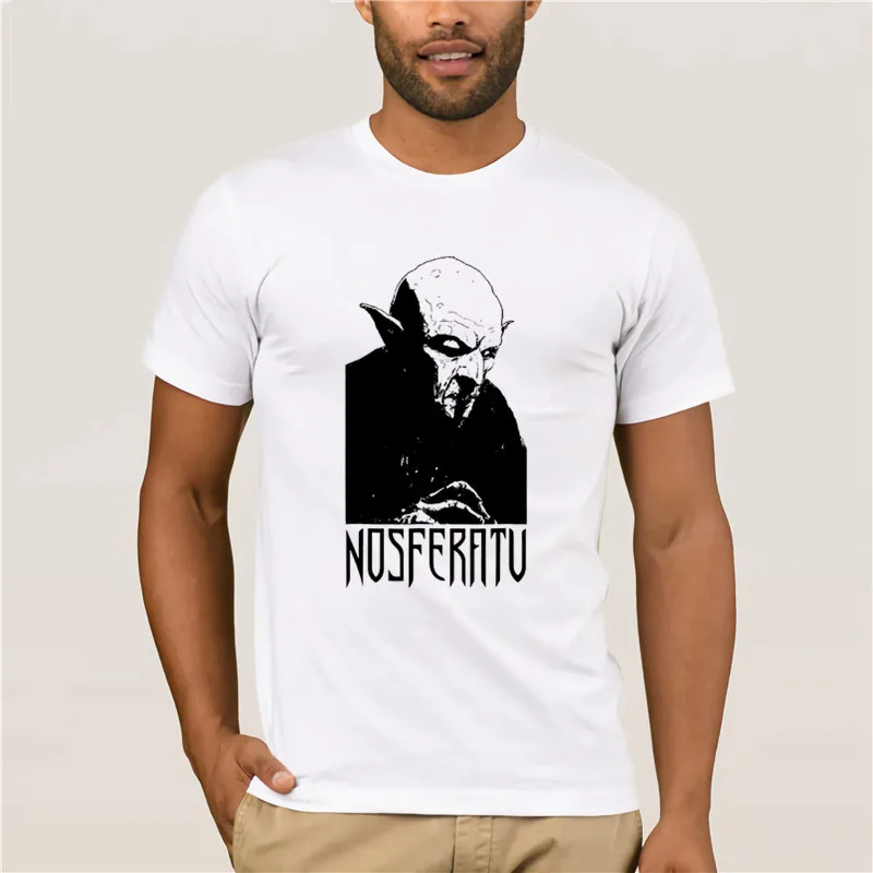 

100% хлопковая брендовая мужская рубашка Nosferatu вампир, Классическая модная летняя черная футболка с принтом ужасов, Дракулы