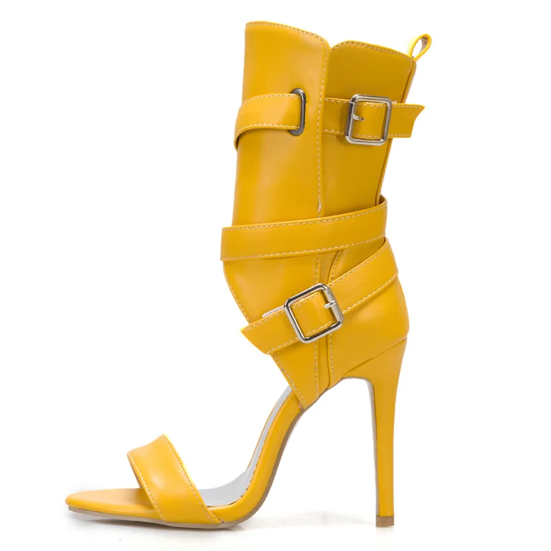 

Hot Sexy Peep Toe Summer Shoes Ankle Boots for Women 2022 Fashion Buckle High Heels Sandals Ladie Red White Party Wedding Shoes