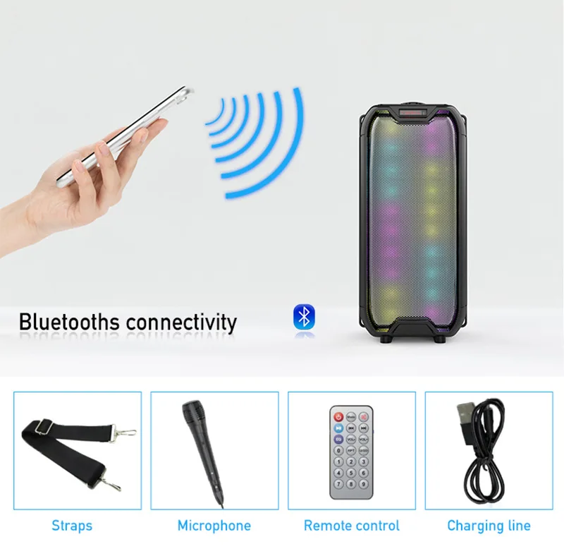Wireless Bluetooth Speaker Outdoor RGB Light Bluetooth Speaker Portable Subwoofer Bluetooth Speaker Loudspeaker Stereo Surround enlarge