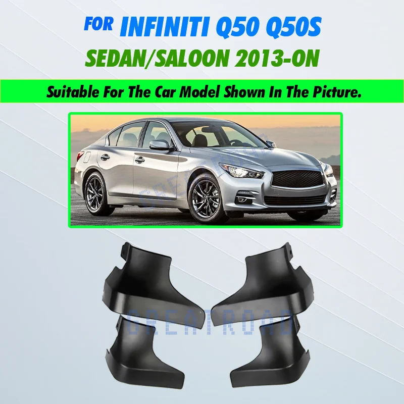 

Формованные брызговики для Infiniti Q50 Q50S 2013-2020 брызговики брызговики переднее и заднее крыло 2014 2015 2016 2017 2018
