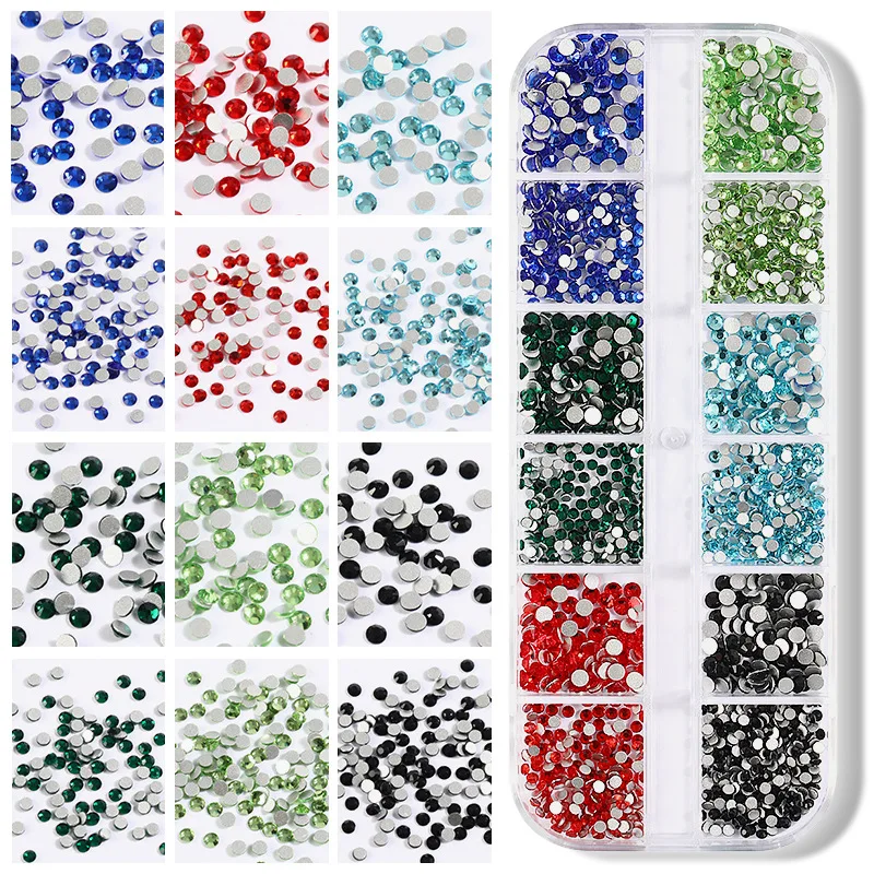 

Nail Art Charms 3D Rhinestones Mixed Size Flat Bottom AB Diamond Glitter Crystal Gems Nail Decorations DIY Manicure Accessories