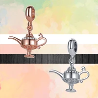 2022 silver color rose gold color teapot fashion pendant diy bead fit original brand charms bracelet necklace women jewelry gift