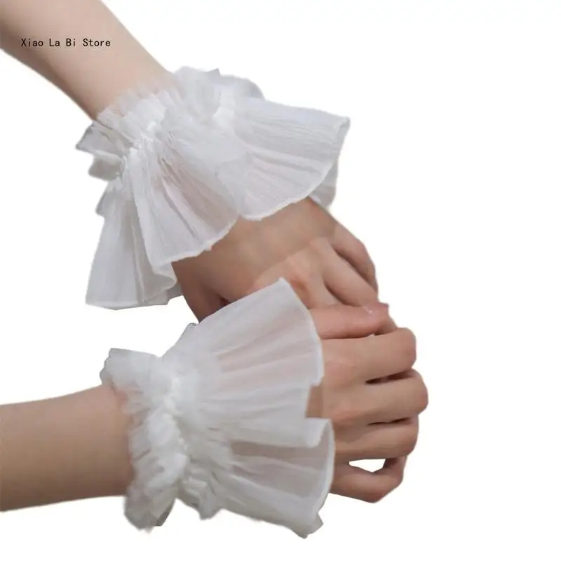 Съемная грелка на запястье кружевные накладные манжеты с рюшами для свадебного