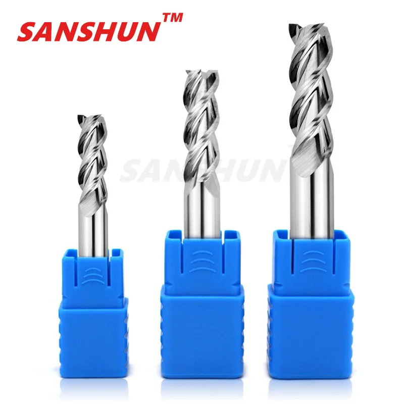 

Milling Cutter Alloy Coating Tungsten Steel Tool By Aluminum HRC50 Cnc Maching 3 Blade Endmills Top SANSHUN Wood Milling Cutter