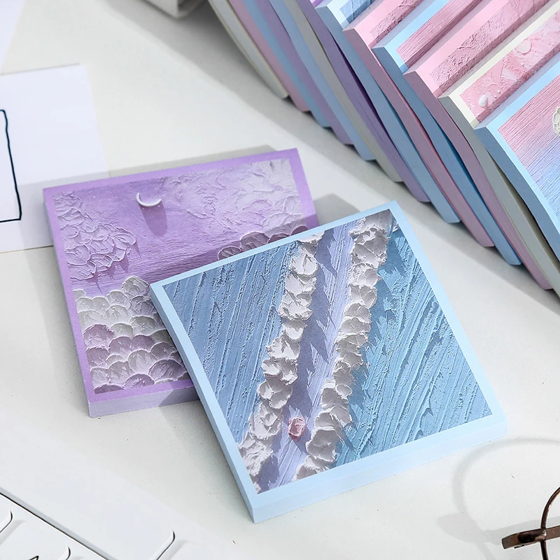 

Oil Painting Sticky Memo Pad 60sheets Colored Notepad Sticky Notes Office School