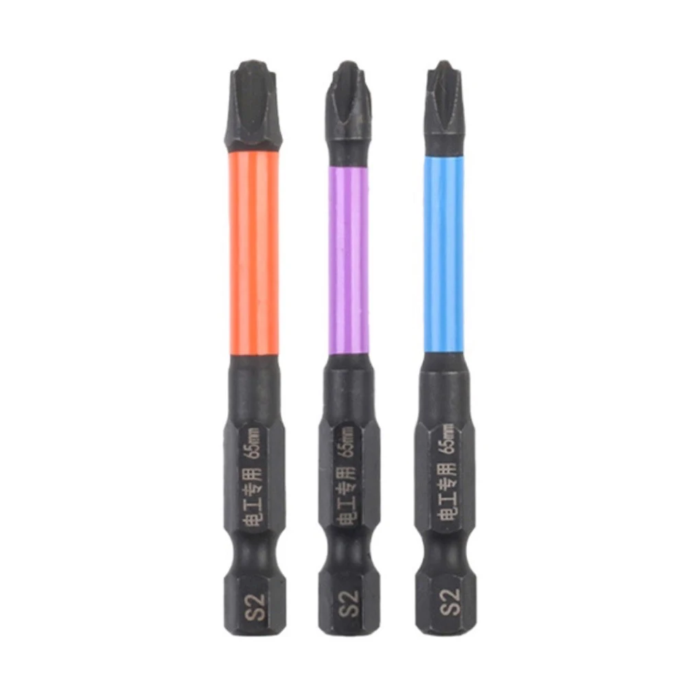 

Magnetic Slotted Cross Screwdriver Bit -Phillips Impact Batch Head For Electrician PH1/PH2/PH3 65mm Screw Driver Hand Tools