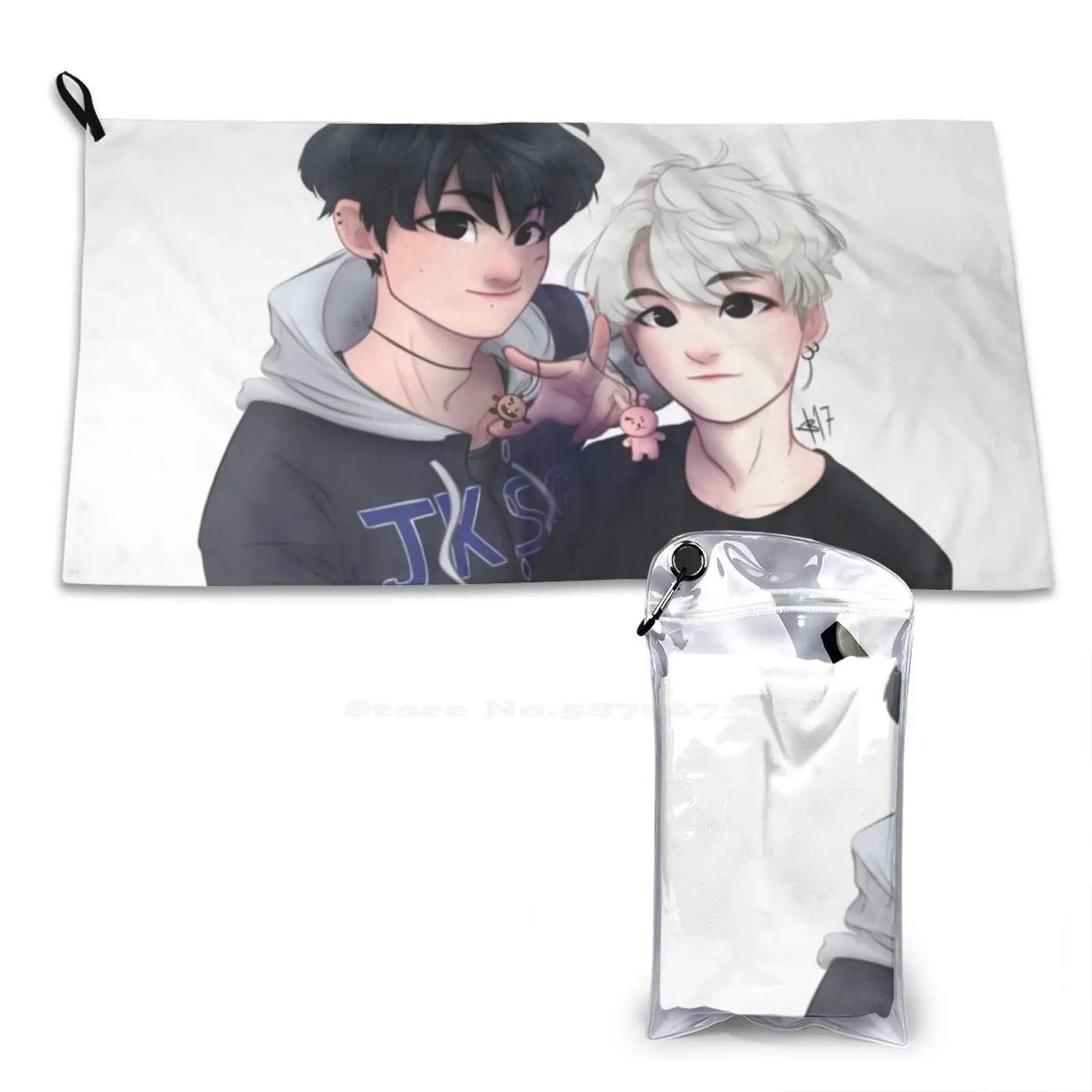 Мягкое удобное быстросохнущее полотенце для ванной комнаты Sugakookie Yoonkook Yoongi Jk Jungkook Fanart Kpop Fanart