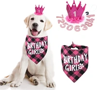 dog birthday bandana girl dog birthday hat with number dog birthday supplies for small and medium pet dogs accessoires bandana