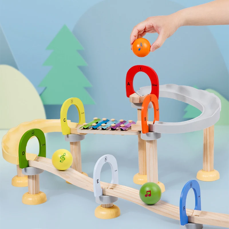 Деревянный Музыкальный перкуссионный пианино-Роллер в сборе строительные блоки