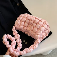 soft fabric small folds shoulder crossbody bags for trends 2022 summer fashion brand luxury designer ladies underarm handbags