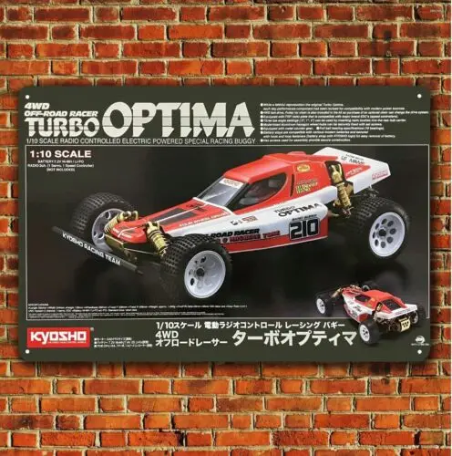 Металлический постер Kyosho Turbo Optima винтажный жестяной знак на радиоуправлении