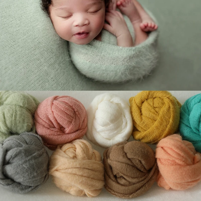 

9 color Newborn Photography Props Baby Wraps Photo Shooting Accessories Photograph Studio Blanket Backdrop Mohair Elastic Fabric