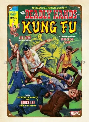 настенные художественные принты Смертельные руки кунг-фу комиксы металлическая