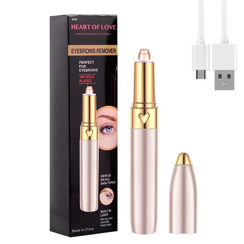 

2023NEW Eyebrow Razor for Women and Men Electric USB Eyebrow Shaver Trimmer Rechargeable Portable Painless Razor Lady Epilator