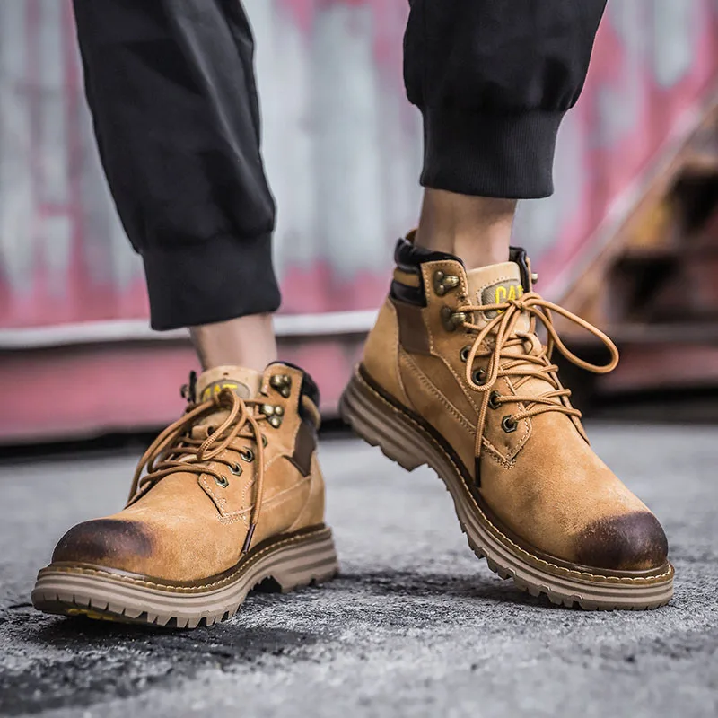 Men Martin Boots Genuine High-top Multi-purpose Hiking High-quality Foot Protection Anti-smashing Labor Insurance Workwear Boot