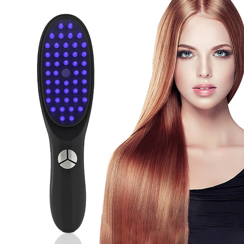 3-level Vibration Massage Comb Anti Hair Loss Growth Blue Red Light Therapy Nourishing Scalp Brush Styling Tools