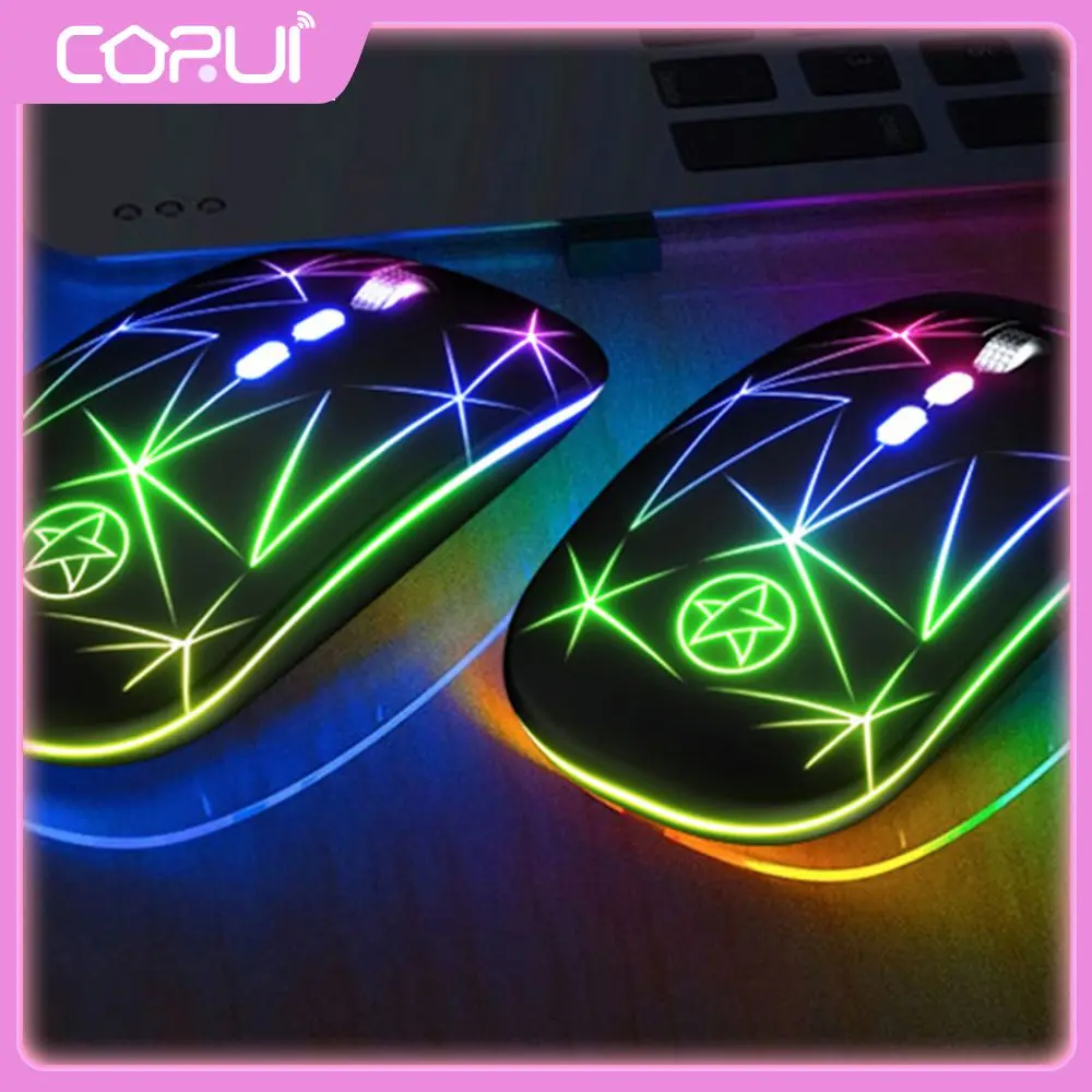 

1000-1200-1600 Dpi Wireless Mouse Mechanical Micro-button 2.4ghz Mouse Rechargeable 7 Color Lamp Mute Mouse Rgb Game