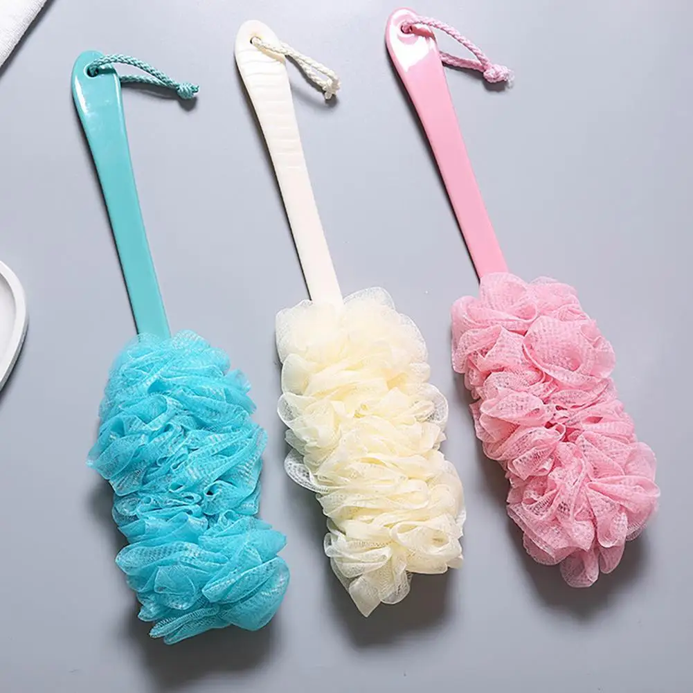 

Simulated Loofah Design Excellent Portable Women Men Bath Brush Long Handle Bath Brush Anti-deformed for Washing Room