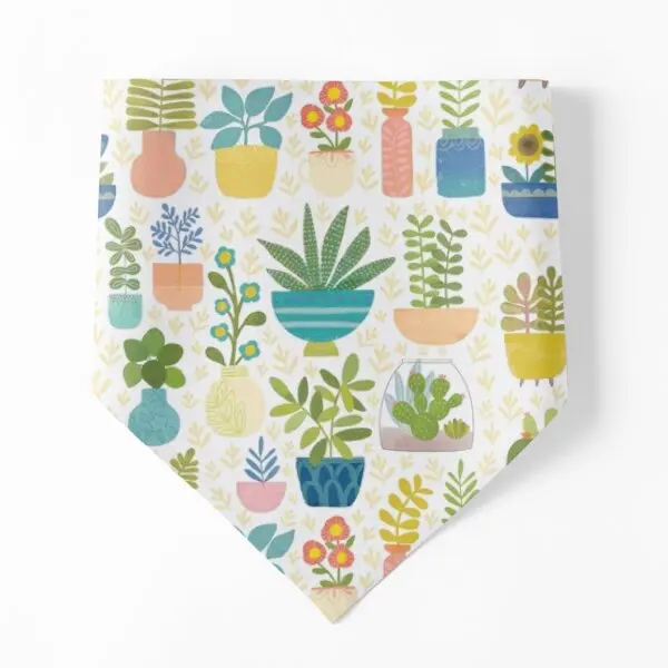 

Платок с принтом в виде собаки и растений