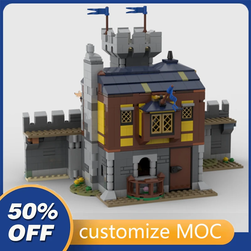 

1076PCS Medieval Guardhouse Castle Black Falcons Model Building Blocks Bricks Children birthday toys Christmas gifts