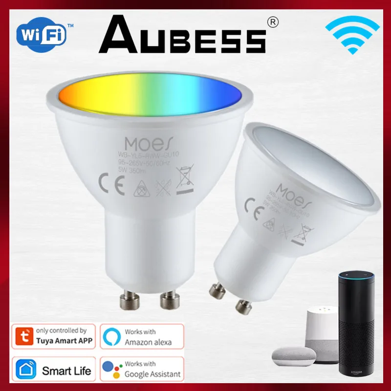 

Светодиодная RGB-лампа GU10, 5 Вт, 95-265 в перем. Тока, 16 цветов