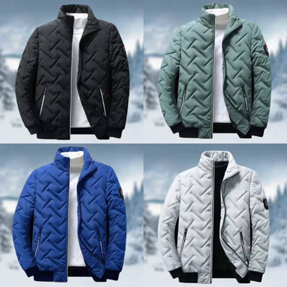 2022 New Winter Warm Quilted Jacket Lightweight Down Jacket Men Warm Coat With Stand-up Collar for Winter Autumn