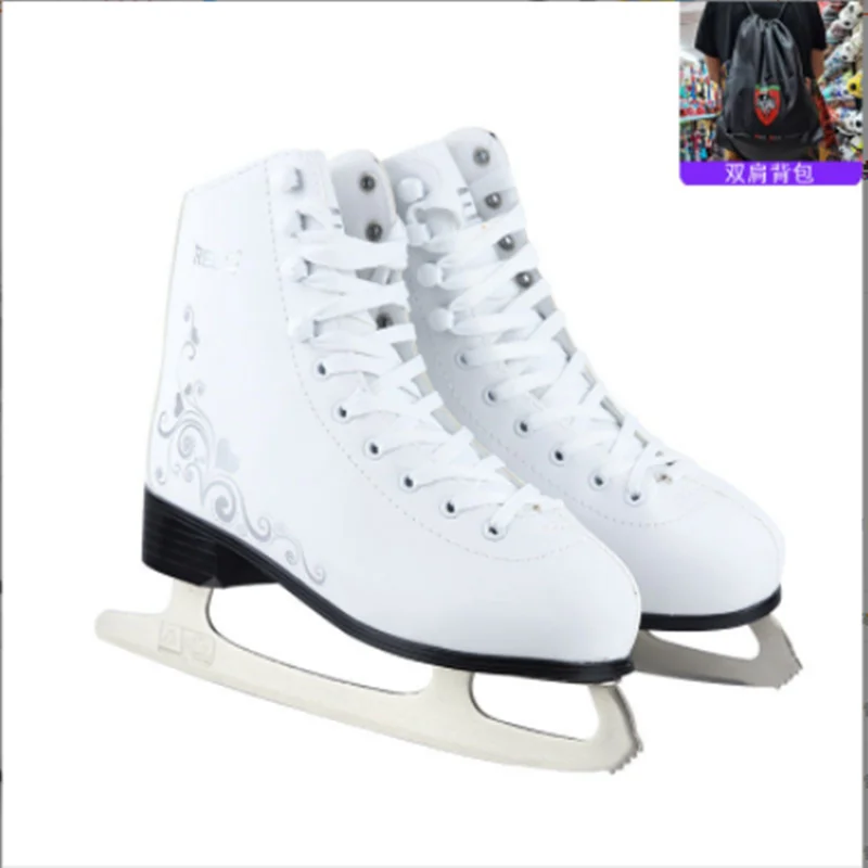 New thermal pattern ice cutle shoes children adult ladies warm true icons shoes women's flower skates