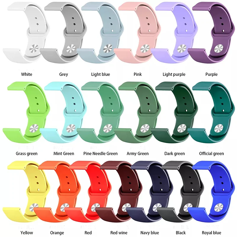 

20/22mm Silicone Band For Samsung Galaxy Watch 3 4 5 6 Active 2 40 44MM Gear S2 Watchband Bracelet Strap Huami Amazfit bip 3Pro