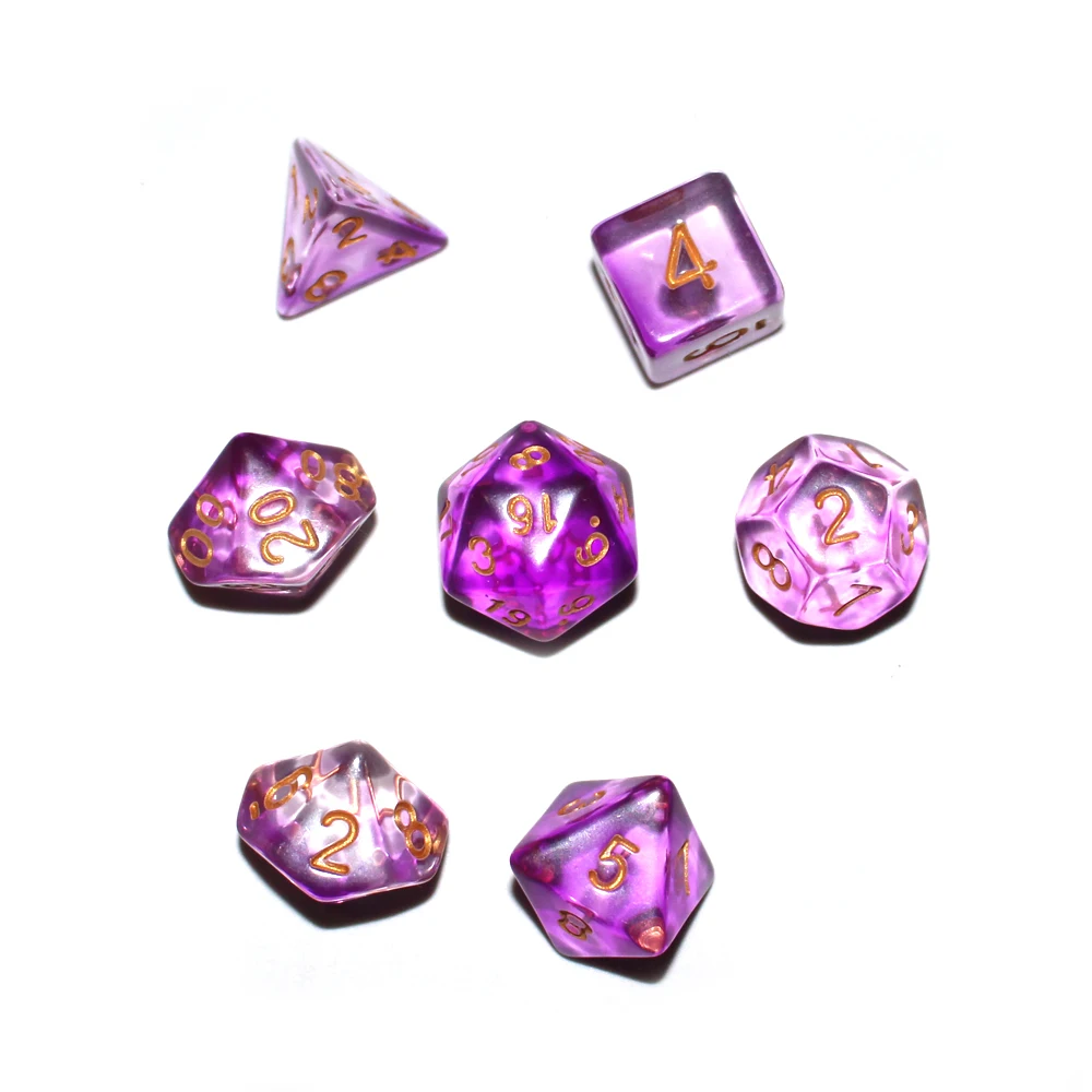 7Pcs/Set Game Dice Multi-Sided Clear Set For RPG DND Accessories Polyhedral Board Card Tarot Supplies |