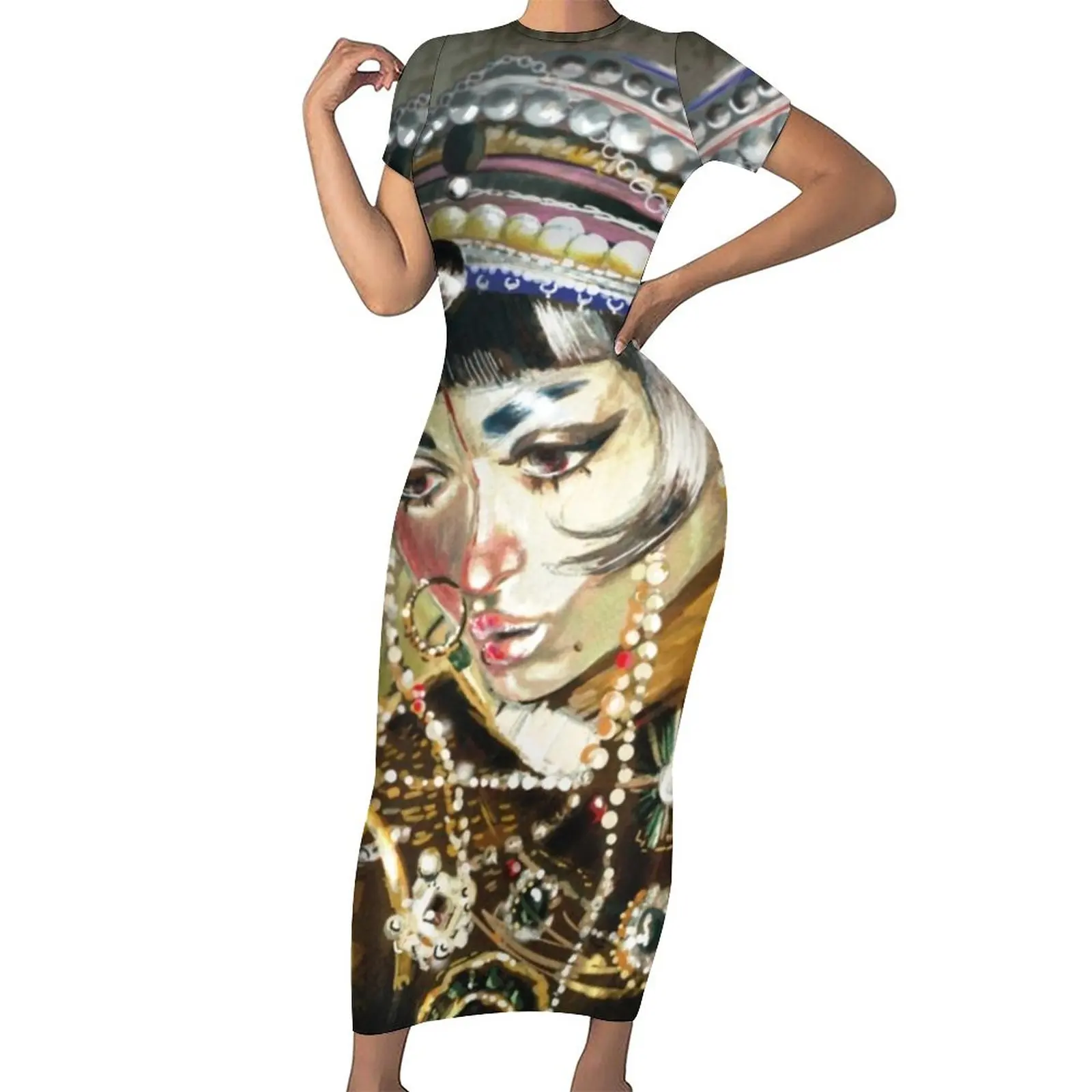 

Платье Jibaro Love Death в стиле робота, облегающее Макси-платье научной фантастики, летнее Клубное платье большого размера