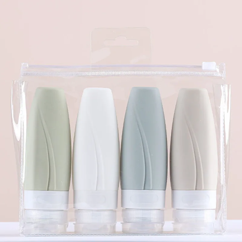 

90/60ml Silicone Refillable Bottle Kit Empty Travel Portable Packing Press For Lotion Shampoo Cosmetic Squeeze Containers Tools