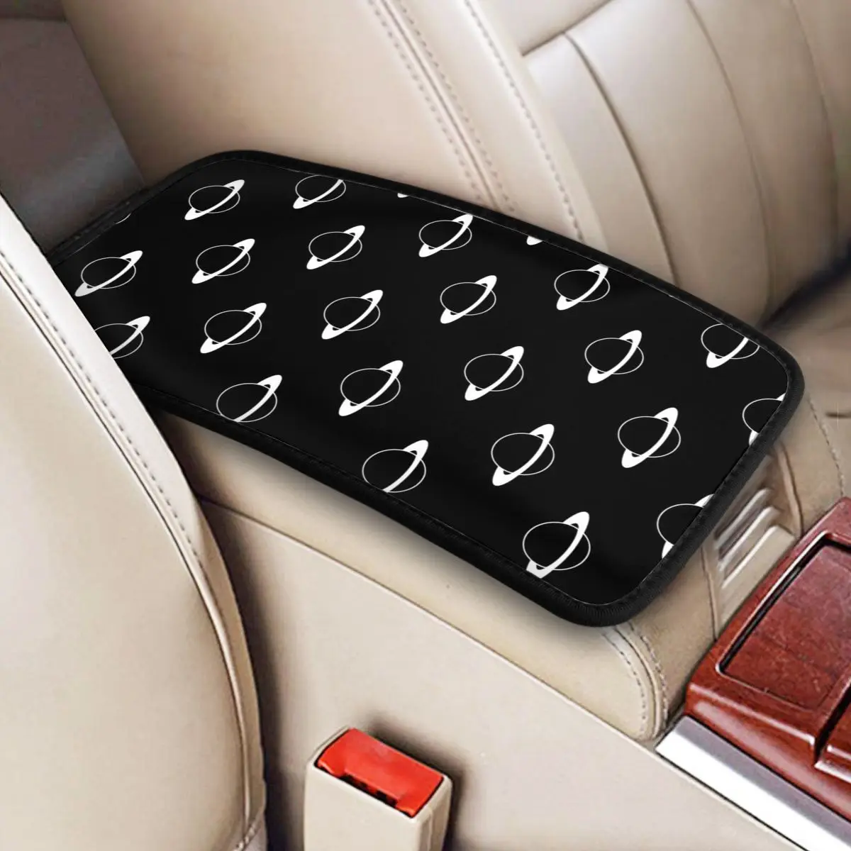 

Center Console Cover Pad Universal Car Decor Accessories Alien And UFO Pattern Planetas Car Armrest Cover Mat Storage Box Cover
