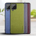 Чехол для Samsung galaxy A12 M12 F12, чехол из искусственной кожи с текстильной текстурой, мягкий ТПУ и Твердый чехол из искусственной кожи для телефона samsung a12, чехол