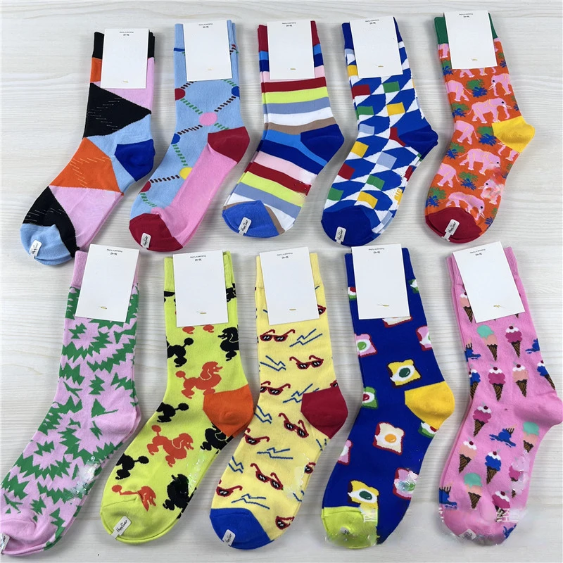 Women Happy Funny Socks With Print Art Cute Winter Socks With Cotton Fashion Harajuku Socks