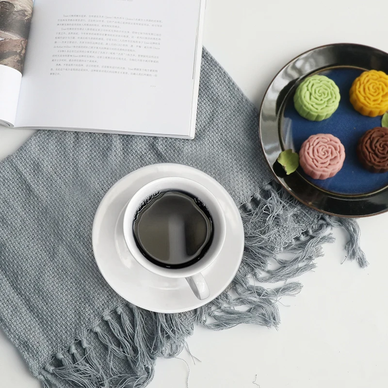 Салфетка из хлопка и льна с кисточками в стиле ретро | Дом сад