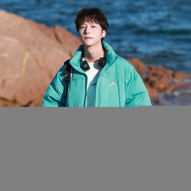 Рисунок 3 - Свободная Мужская куртка-пуховик с воротником-стойкой