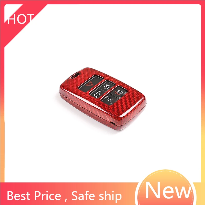 

Красный чехол для автомобильного ключа из настоящего углеродного волокна, чехол для Jaguar E-PACE E PACE, аксессуары, быстрая доставка