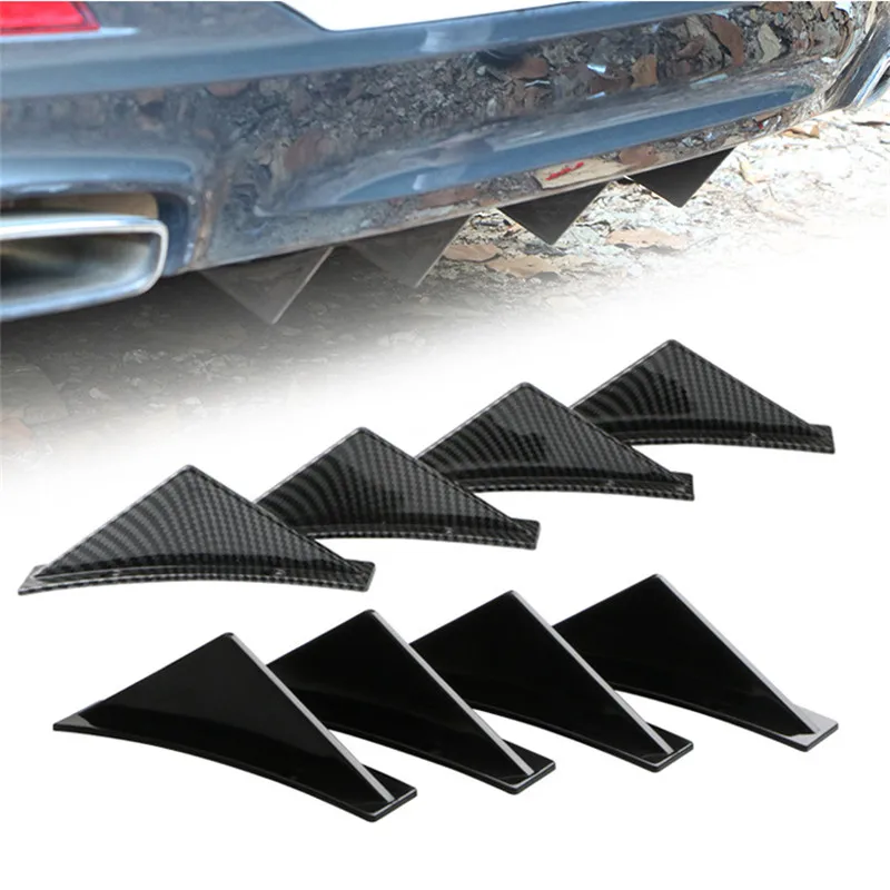 

Car universal triangular rear spoiler, carbon fiber pattern chassis spoiler rear lip small surround auto parts