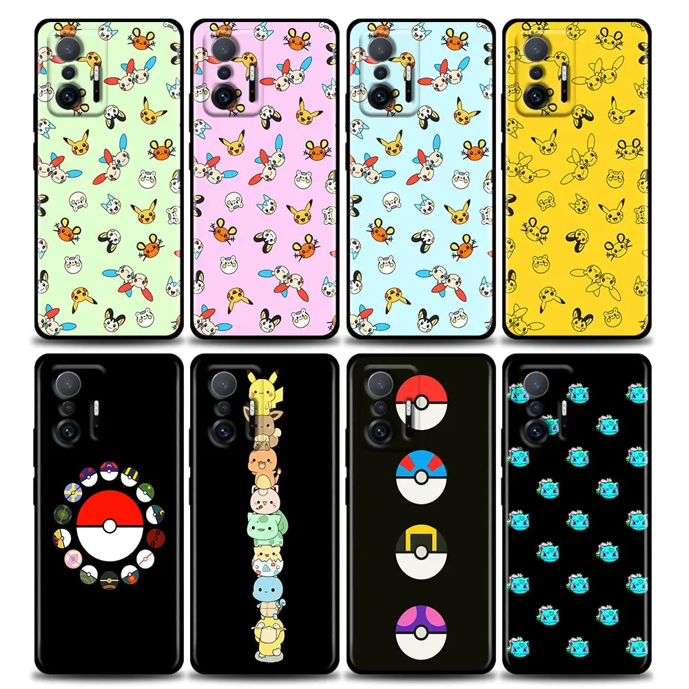 

Bandai Pokemon Pikachu Family Phone Casefor Xiaomi Mi 12 12X 11T X4 NFC M3 F3 GT M4 Pro Lite NE 5G Poco M3 M4 X4 TPU Case