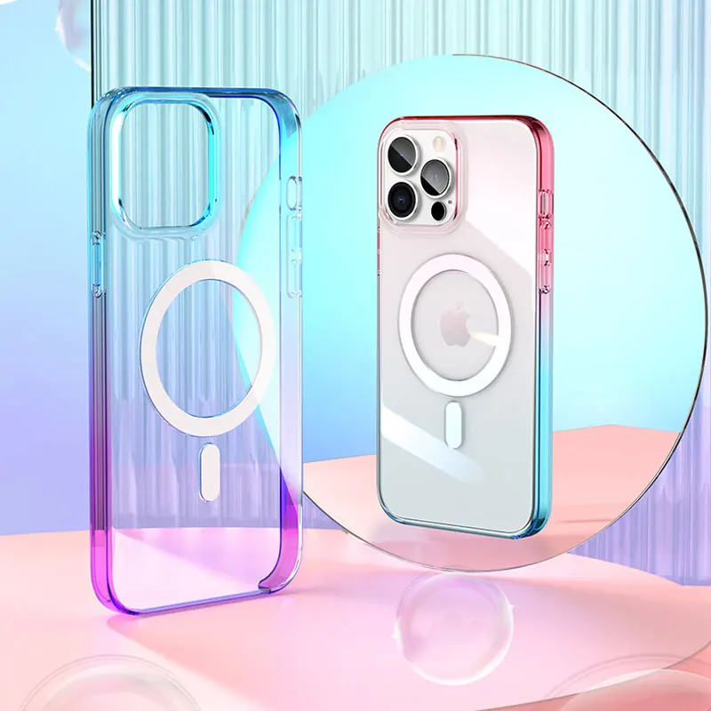 

Прозрачный чехол KINGXBAR с градиентом для iPhone 13 Pro Magsafe, ультратонкая жесткая задняя крышка для iPhone 13/13 Pro Max, противоударный