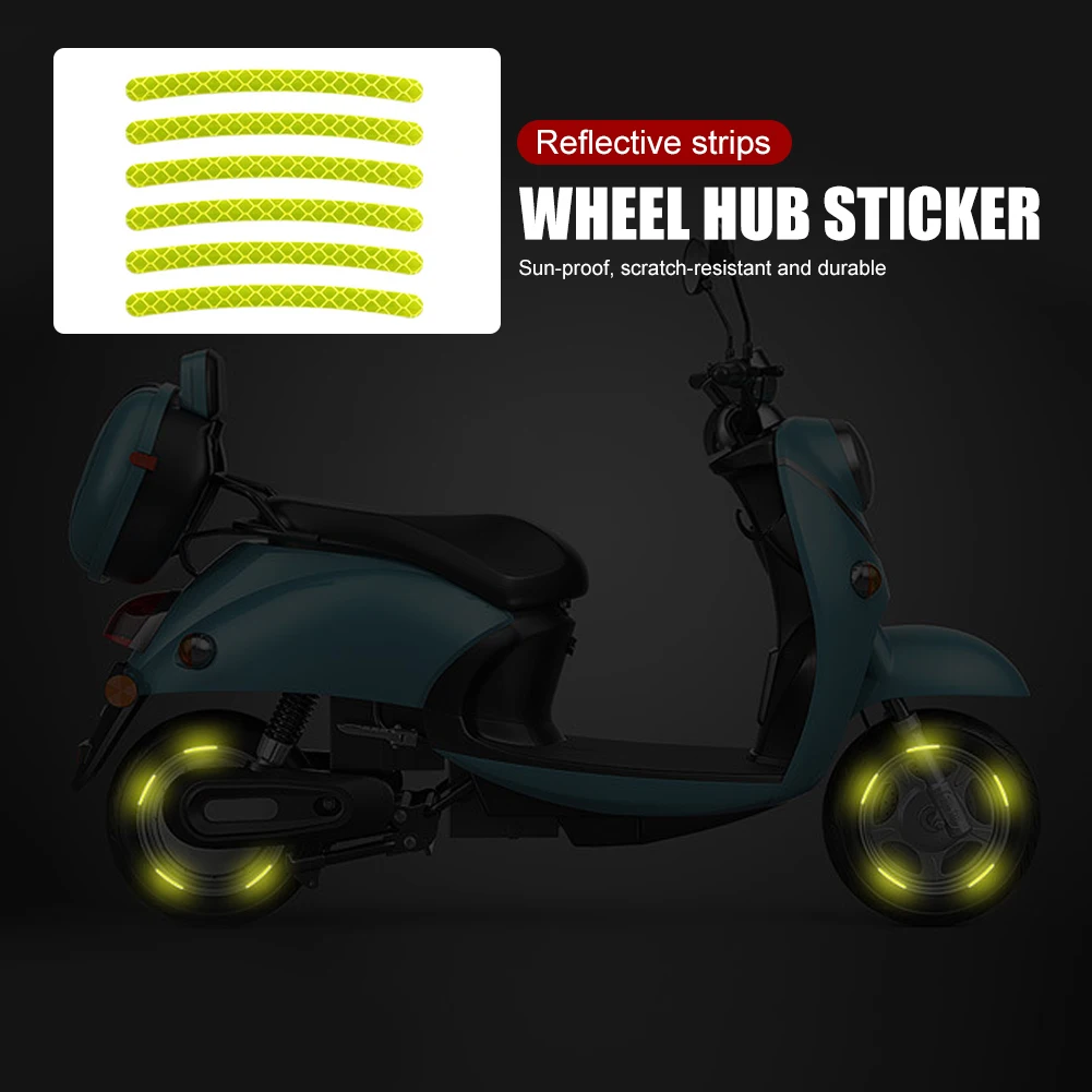 

Universal 20Pcs Car Wheel Rim Sticker Reflective Car Wheel Hub Sticker Strips Warning Tape For Cars Motorcycles Bicycles