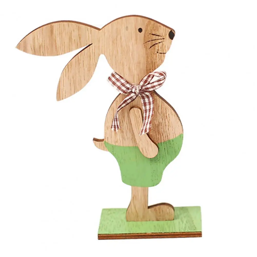 

Creative Easter Hares Decoration Wood Craft Wooden Bunny Decor Atmosphere Holiday Wooden Rabbit Ornament Decorative