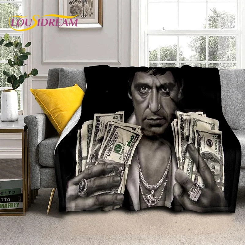 

Scarface 3D Classics Movie Tony HD Blanket,Soft Throw Blanket for Home Bedroom Bed Sofa Picnic Travel Office Cover Blanket Kids