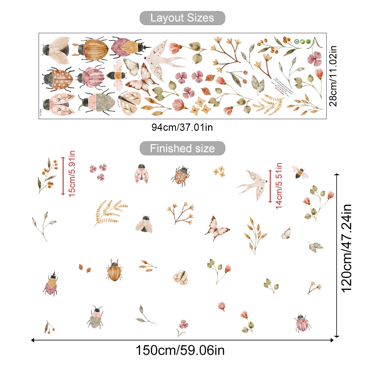 

Настенная наклейка Kingsmile Boho